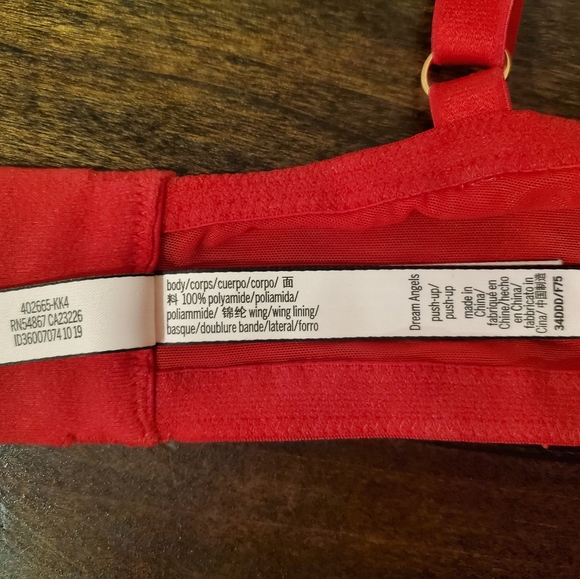Victoria's Secret Red Lace Push Up Bra (36DDD) - Picture 5 of 5